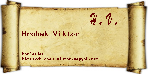 Hrobak Viktor névjegykártya